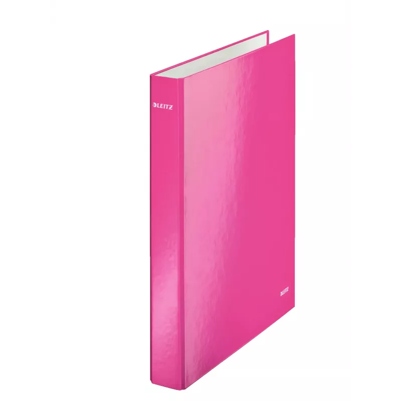 Leitz Ringbinder WOW laminiert A4+ 2DR/25mm, A4, Karton, Rosa, Weiß, 250 Blatt, 80 g/m²