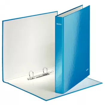 Leitz Ringbinder WOW laminiert A4+ 2DR/25mm, A4, Karton, Blau, Weiß, 250 Blatt, 80 g/m²