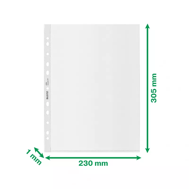 Leitz Recycle A4 Pocket, 210 x 297 mm (A4), Transparent, Polypropylen (PP), Hochformat, 0,1 mm, 230 mm