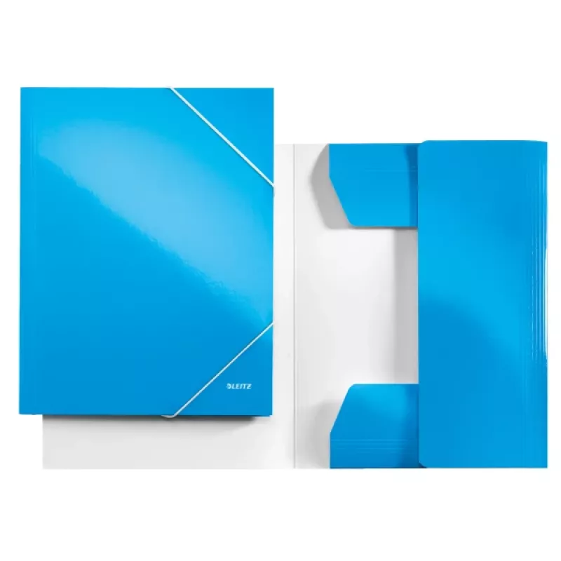 Leitz 3-Klapp-Mappe WOW Card/POB A4, A4, Polypropylen (PP), Blau, 250 Blatt, 80 g/m², Papier