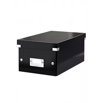Leitz Click & Store WOW DVD-Aufbewahrungsbox, Schwarz, Karton, 570 g