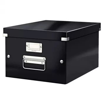 Leitz Click & Store WOW Mittlere Aufbewahrungsbox, Schwarz, Karton, 16,7 L, 265 x 335 x 188 mm, 900 g, 1 Stk.