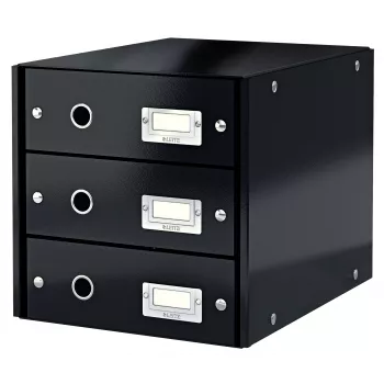 Leitz Click & Store WOW Schubladenschrank (3 Schubladen), Schwarz, Karton, 286 mm, 358 mm, 282 mm, 2.21 kg