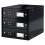 Leitz Click & Store WOW Schubladenschrank (3 Schubladen), Schwarz, Karton, 286 mm, 358 mm, 282 mm, 2.21 kg