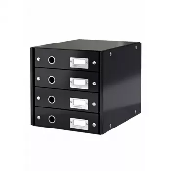 Leitz Click & Store WOW Schubladenschrank (4 Schubladen), Schwarz, Karton, 286 mm, 282 mm, 358 mm, 2,49 kg