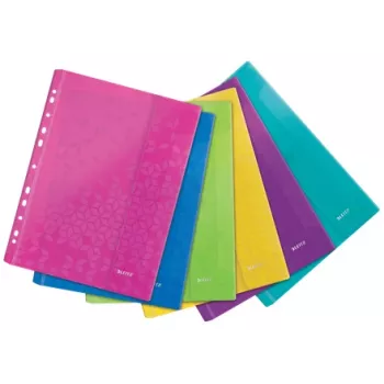 Leitz Tasche mit Klappe WOW A4 PP farbig sortiert, A4, Farben sortiert, Polypropylen (PP), 0,2 mm, 235 mm, 4 mm