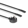 Lindy 2,5 m UK-Stecker Typ G auf 2x IEC C7 Splitter-Verlängerungskabel, Schwarz
