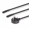 Lindy 2,5 m UK-Stecker Typ G auf 2x IEC C7 Splitter-Verlängerungskabel, Schwarz