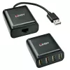 Lindy 60m 4 Port USB 2.0 Cat.6 Extender, USB 2.0, RJ-45, USB 2.0, Schwarz, Metall, 52 mm, 60 mm