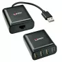 Lindy 60m 4 Port USB 2.0 Cat.6 Extender, USB 2.0, RJ-45, USB 2.0, Schwarz, Metall, 52 mm, 60 mm