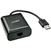 Lindy 60m 4 Port USB 2.0 Cat.6 Extender, USB 2.0, RJ-45, USB 2.0, Schwarz, Metall, 52 mm, 60 mm