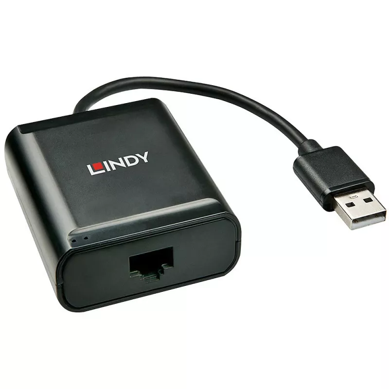 Lindy 60m 4 Port USB 2.0 Cat.6 Extender, USB 2.0, RJ-45, USB 2.0, Schwarz, Metall, 52 mm, 60 mm