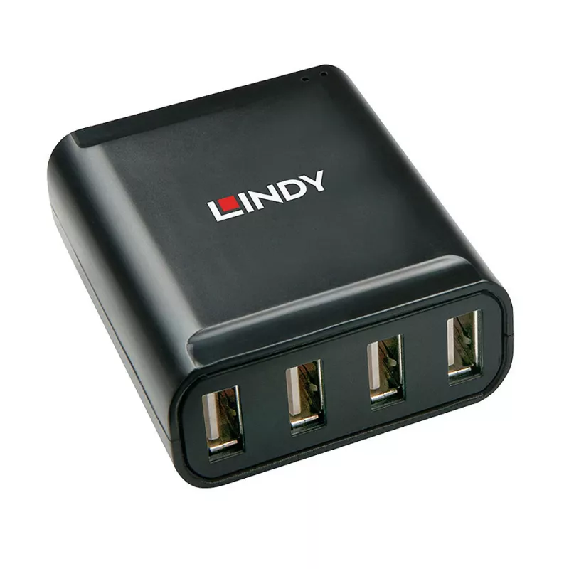 Lindy 60m 4 Port USB 2.0 Cat.6 Extender, USB 2.0, RJ-45, USB 2.0, Schwarz, Metall, 52 mm, 60 mm