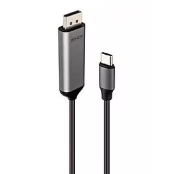 Lindy 43503 Videokabel-Adapter 1 m USB Typ-C DisplayPort Grau