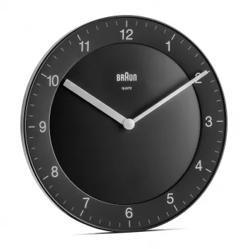 Braun BC 06 B Quarz-Wanduhr analog schwarz Quarzuhr Kreis Schwarz