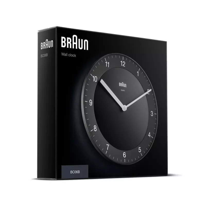 Braun BC 06 B Quarz-Wanduhr analog schwarz Quarzuhr Kreis Schwarz