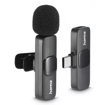 Hama Smart Wireless schwarzes Lavalier-Ansteckmikrofon
