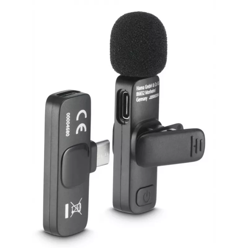 Hama Smart Wireless schwarzes Lavalier-Ansteckmikrofon