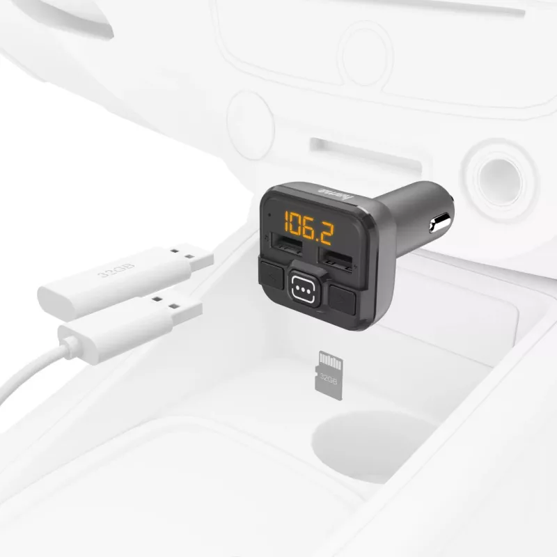 Hama 00014164 FM-Transmitter 87,6 - 107,9 MHz Zigarettenanzünder Grau