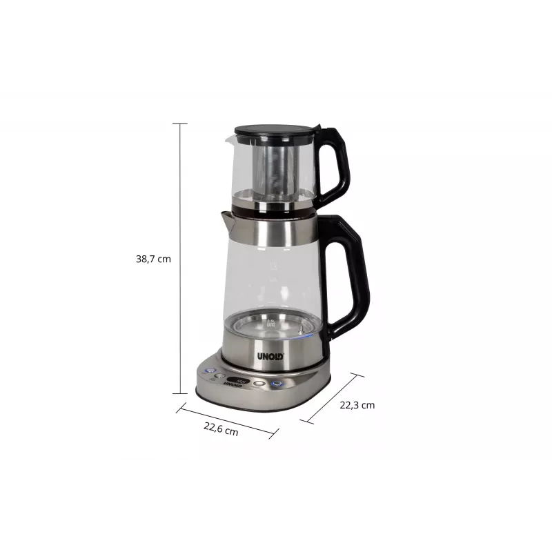 Unold 18215 Samowar Selin elektrischer Wasserkocher 1,7 L 1800 W Edelstahl