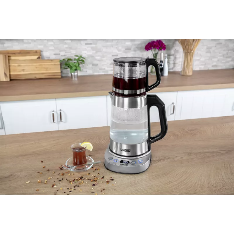 Unold 18215 Samowar Selin elektrischer Wasserkocher 1,7 L 1800 W Edelstahl