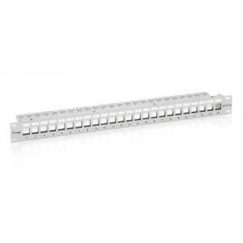 Equip 24-Port Keystone Cat.6 geschirmtes Patchpanel, Hellgrau