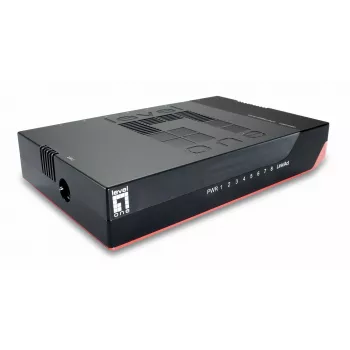 LevelOne 8-Port Gigabit Switch, Unmanaged, Gigabit Ethernet (10/100/1000), Full Duplex, Wandmontage möglich