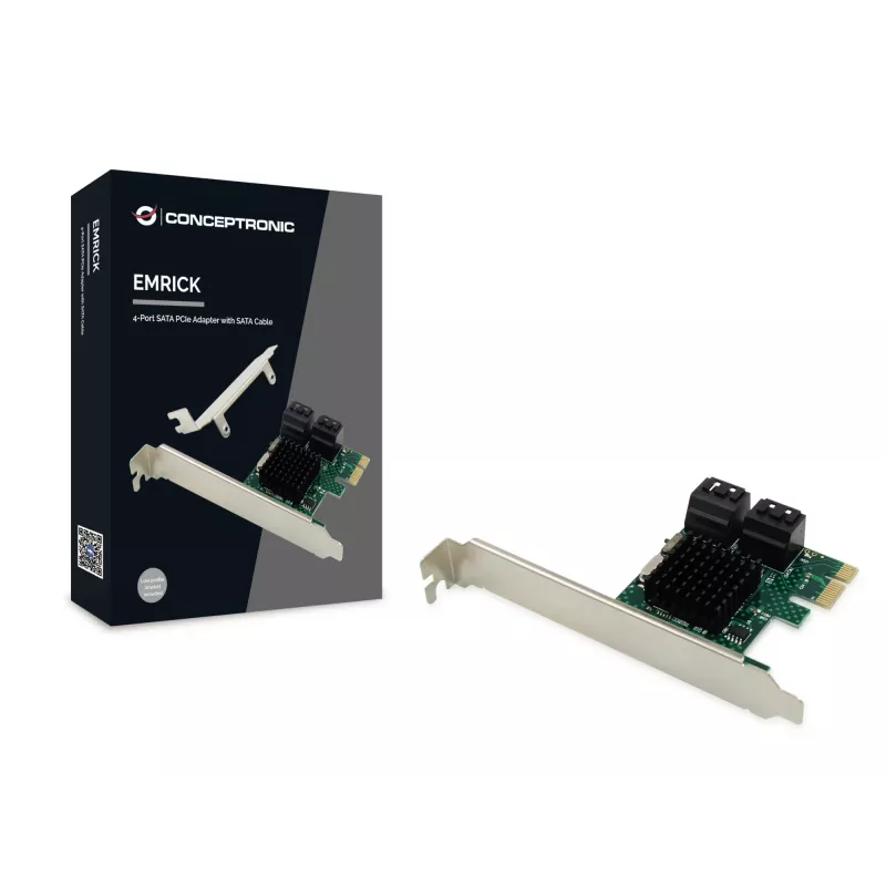 Conceptronic EMRICK 4-Port SATA PCIe Adapter mit SATA-Kabel