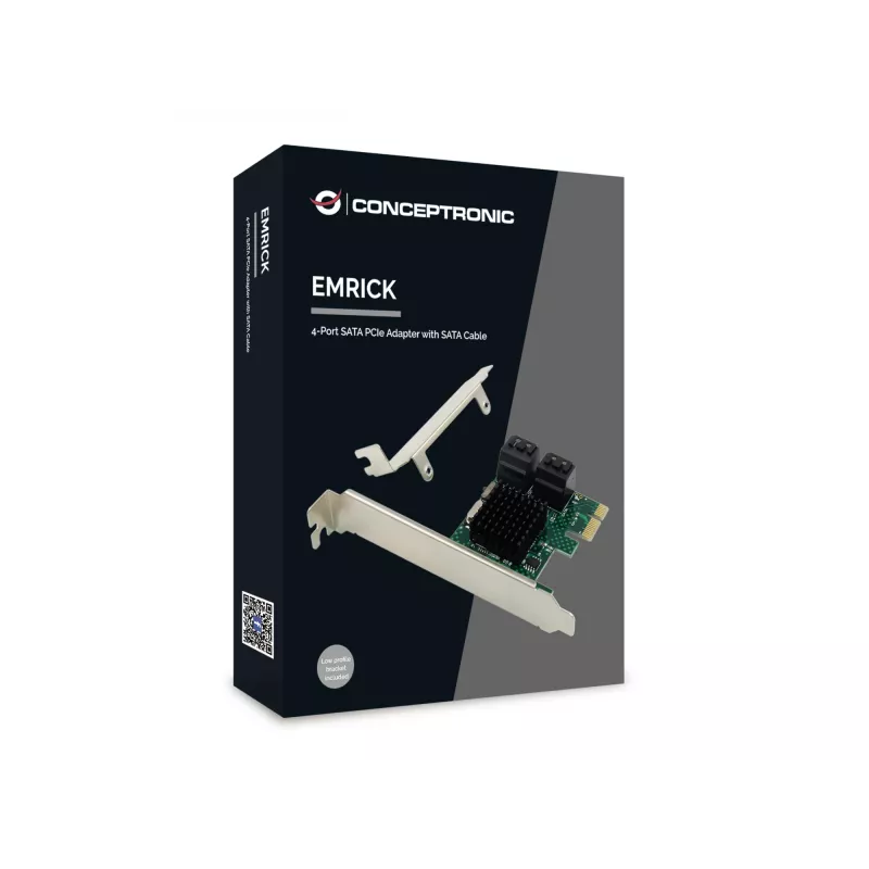 Conceptronic EMRICK 4-Port SATA PCIe Adapter mit SATA-Kabel
