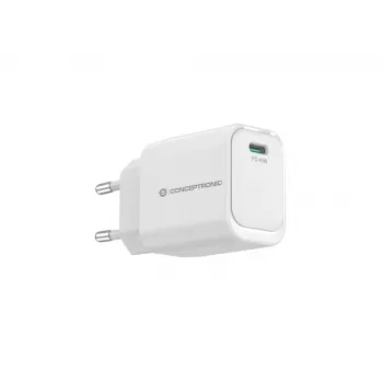 CONCEPTRONIC ALTHEA19W45 1-Port 45W GaN USB-C PD Ladegerät mit PPS, PD 3.0, 100–240V, Weiß