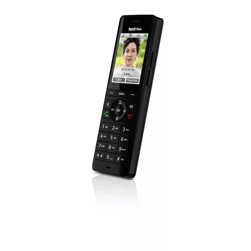 DECT-Schnurlostelefon AVM FRITZ! X6 schwarz — Freisprecheinrichtung, Anrufbeantworter, Rufnummernanzeige, 100-Einträge-Telefonbuch