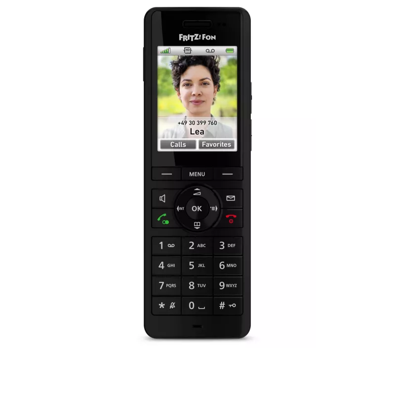 DECT-Schnurlostelefon AVM FRITZ! X6 schwarz — Freisprecheinrichtung, Anrufbeantworter, Rufnummernanzeige, 100-Einträge-Telefonbuch