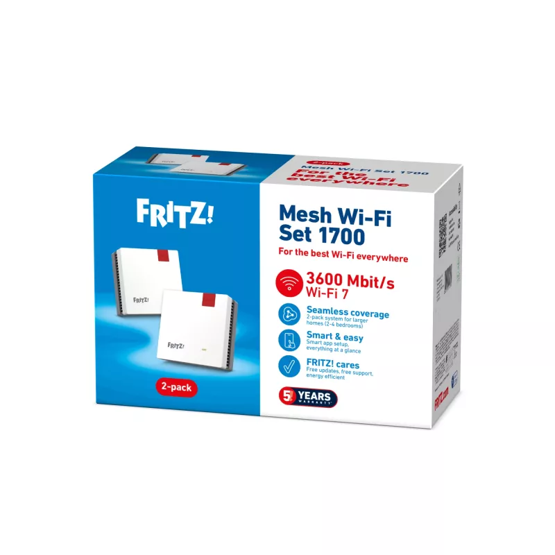 Wireless Mesh Set FRITZ mesh set 1700 2er-Pack von FRITZ, Dualband-Mesh-Wi‑Fi-Knoten