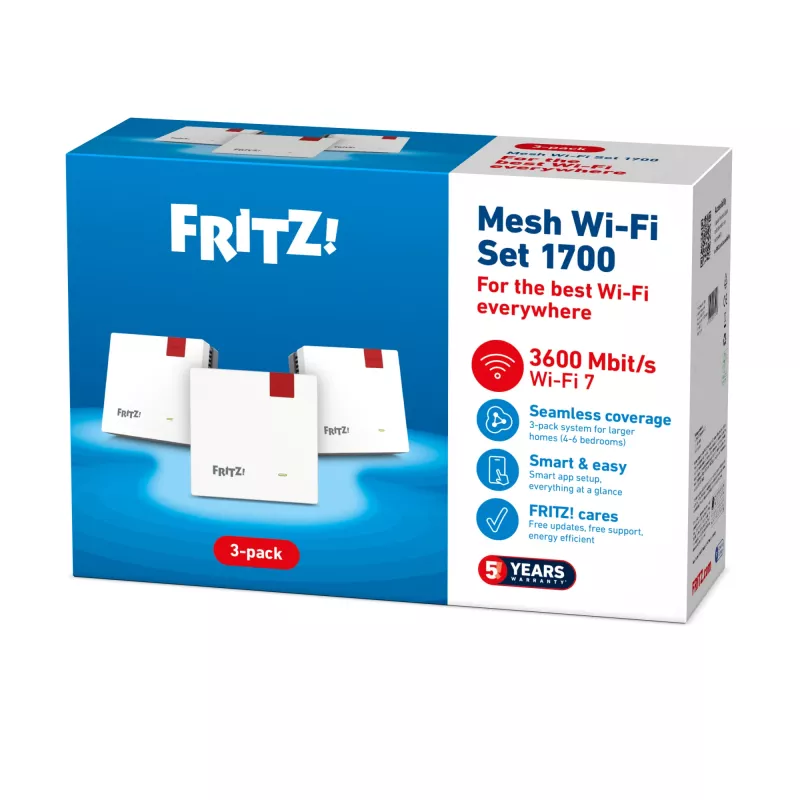 Wireless Mesh Set FRITZ 1700 3er-Pack, Weiß, interne Antennen