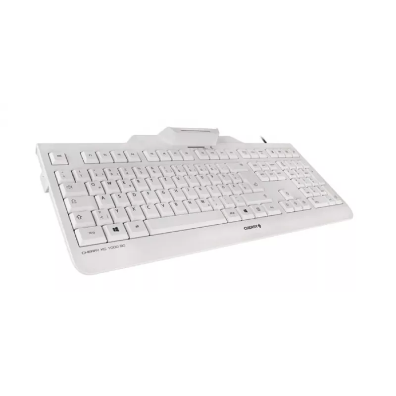 CHERRY KC 1000 SC Tastatur kabelgebunden USB AZERTY Belgisch Weiß