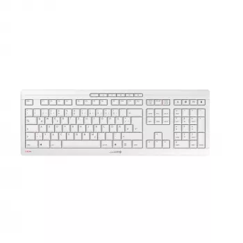 CHERRY Stream Desktop Recharge Tastatur Maus inklusive Universal RF Wireless QWERTZ Schweizer Grau
