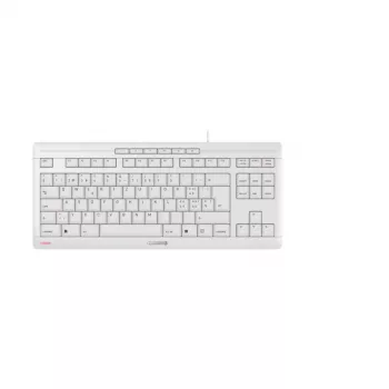 Cherry STREAM TKL Kabelgebundene USB-Tastatur QWERTZ Schweizer Layout Weiß, Scherentastenschalter, 94 Tasten, 1,8 m Kabel