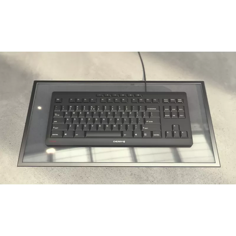 Cherry STREAM TKL Kabelgebundene USB-Tastatur QWERTZ Schweizer Layout Weiß, Scherentastenschalter, 94 Tasten, 1,8 m Kabel