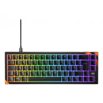 Mechanische Gaming-Tastatur Cherry K5 Pro TMR Compact – 65%-Layout, QWERTZ, RGB-Beleuchtung, USB-Kabel, 2 m Kabel, schwarz/orange