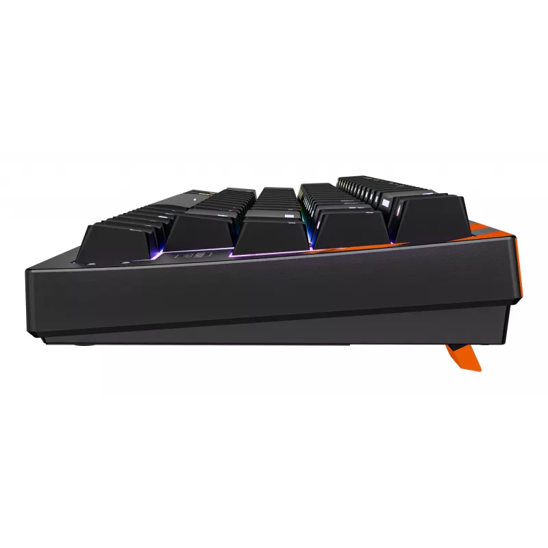 Mechanische Gaming-Tastatur Cherry K5 Pro TMR Compact – 65%-Layout, QWERTZ, RGB-Beleuchtung, USB-Kabel, 2 m Kabel, schwarz/orange