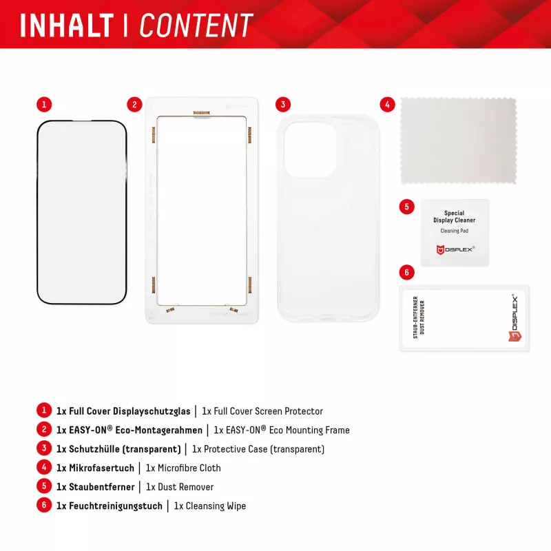 Displex Displayschutz + Hülle für Samsung Galaxy S23 Ultra, Eco-Montagerahmen, vollflächige Abdeckung