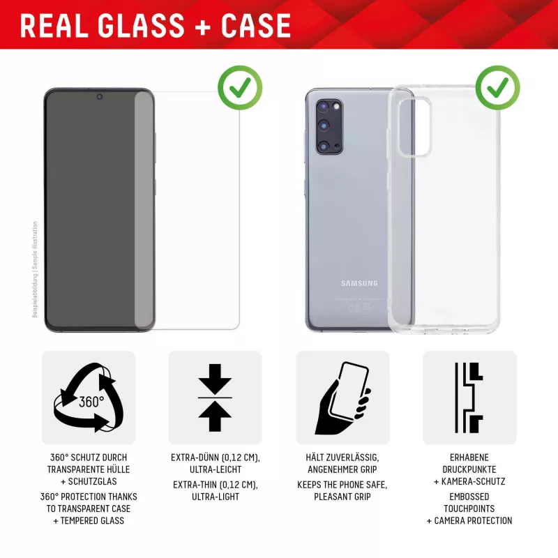 Displex Displayschutzfolie + Hülle für Google Pixel 8 Pro, Eco Montagerahmen, kratzfest