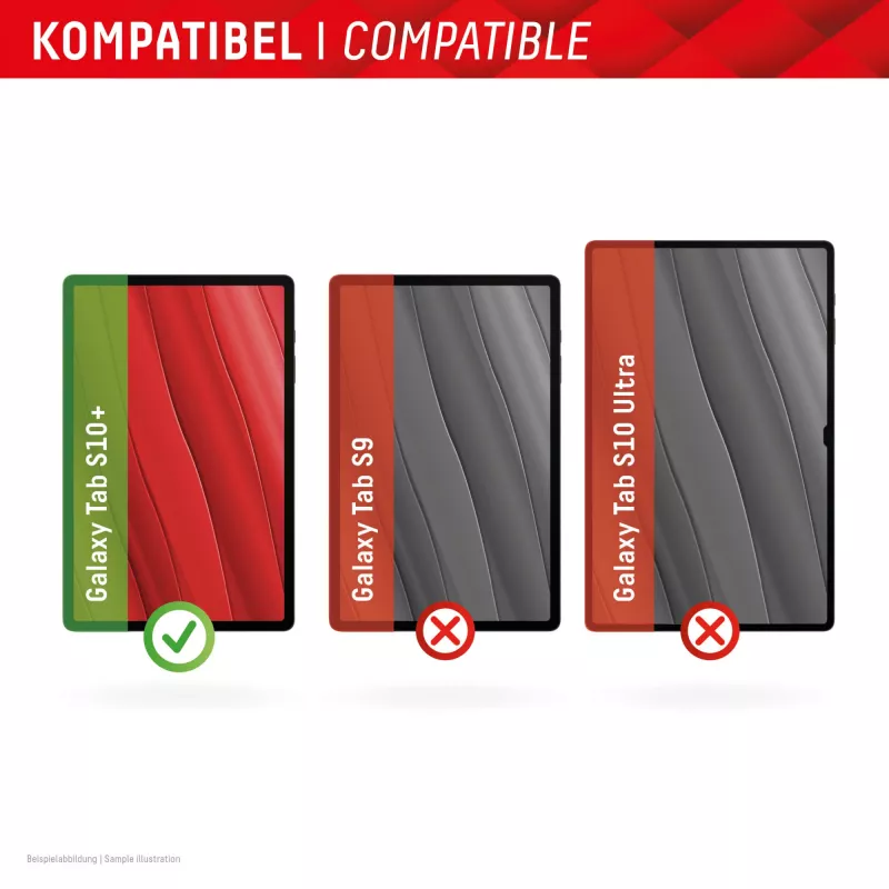 Displex Tablet Glass (9H) für Samsung Galaxy Tab S10+, Eco Montagerahmen, unzerbrechlich