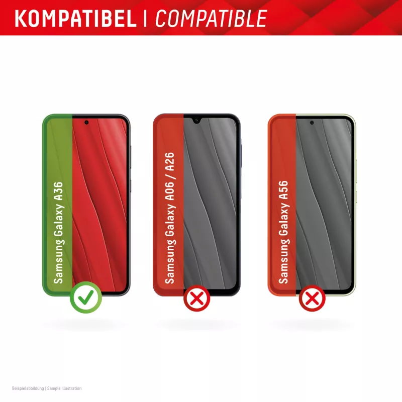 Displex Smart Glass (9H) für Samsung Galaxy A36, Montagesticker, unzerbrechlich