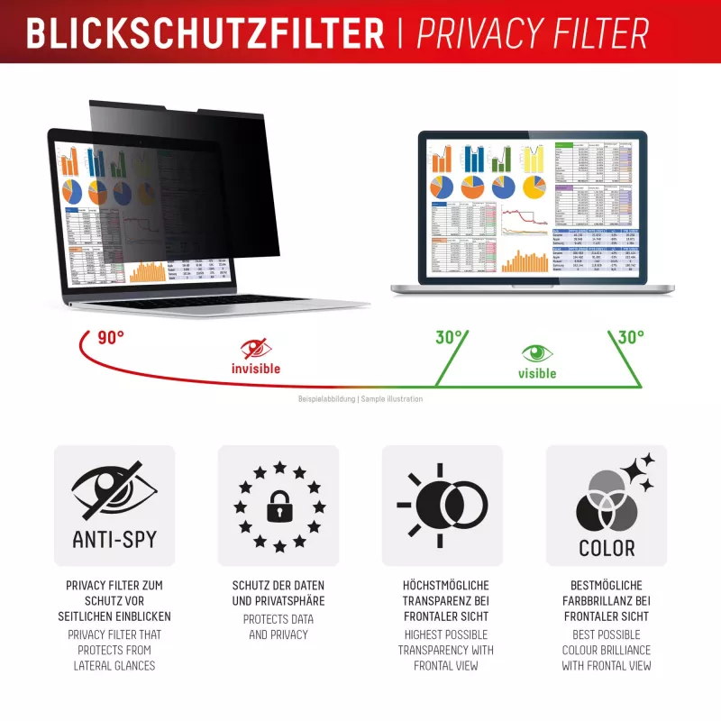 Displex PRIVACY SAFE magnetischer 2-Wege-Sichtschutzfilter Surface Laptop Studio 2 14,4 Zoll