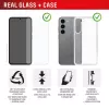 Tempered Glass Screen Protector + Case für Samsung Galaxy A36 von e.v.i., Eco Montagerahmen, kratzfest, transparent