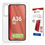 Tempered Glass Screen Protector + Case für Samsung Galaxy A36 von e.v.i., Eco Montagerahmen, kratzfest, transparent