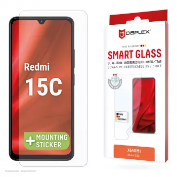 e.v.i. DISPLEX Smart Glass für Xiaomi Redmi 15C — Panzerglasfolie, Modell 02198