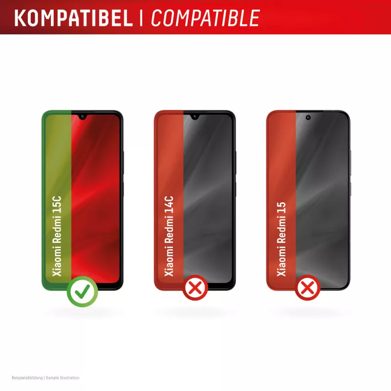 e.v.i. DISPLEX Smart Glass für Xiaomi Redmi 15C — Panzerglasfolie, Modell 02198