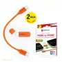 Displex Phone-to-Phone Notladegerät, USB-C auf USB-C, Mini-Stecker + Flex-Kabel, kompaktes 2er-Set